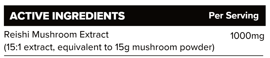 Reishi Mushroom (15:1 extract) Nutritional Facts